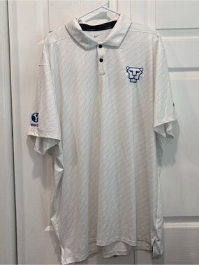 Nike Golf BYU Cougar Club White & Gray Dri-Fit Short Sleeve Polo - Size XXL